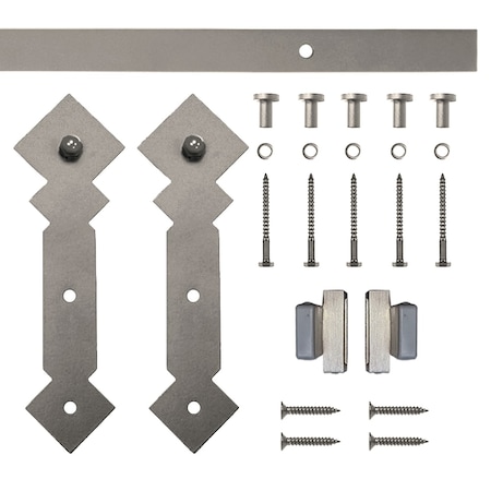 Quiet Glide Soft Close 72" Satin Nickel Diamond Mini Single Barn Door Hardware NT.1310.05.SN-72-SC